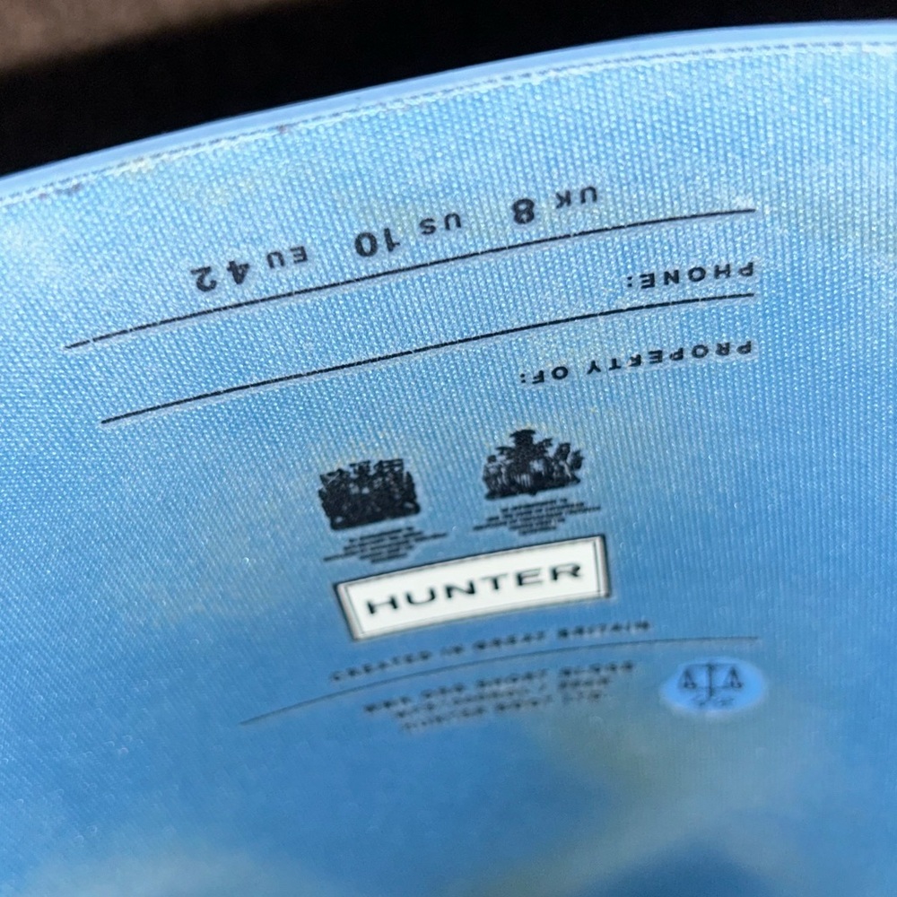 Light Blue Carolina Blue Hunter Rain Boots - Picture 7 of 11